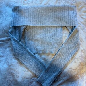 Princess Polly Off-the-Shoulder Gray Sweater